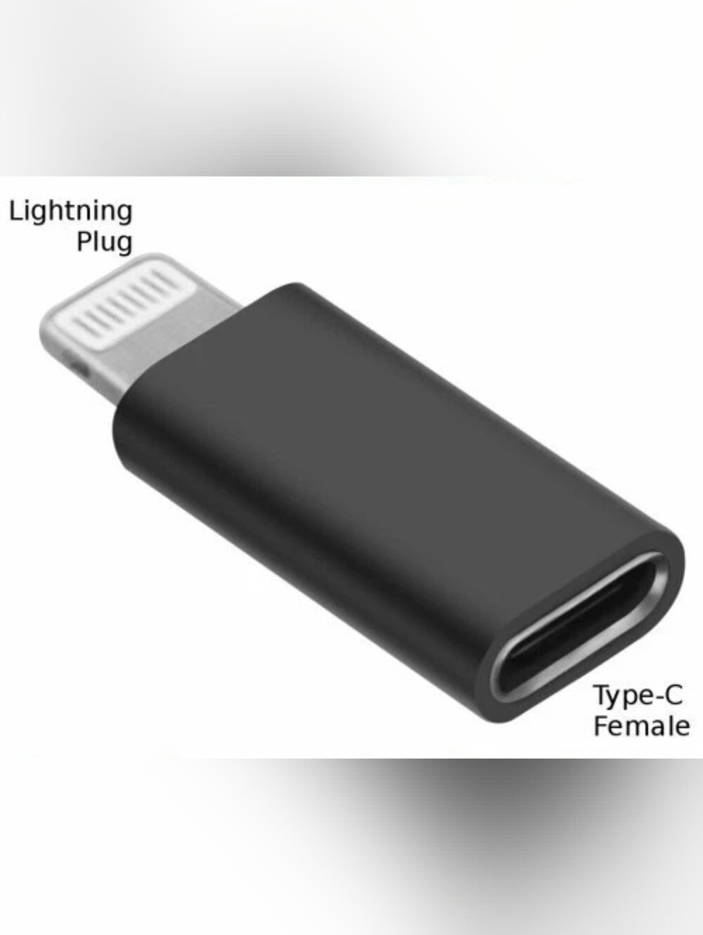 4-Pack USB-C Female to Lightning Male Adapter Converters Black NEW